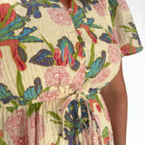 V Neck Flutter Sleeve Dress- Cream - Ana Patricia Boutique