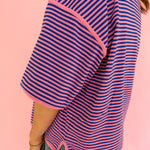 Oversized Stripe Tee- Pink/Blue - Ana Patricia Boutique