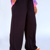 Scuba Wide Leg Pants- Black - Ana Patricia Boutique