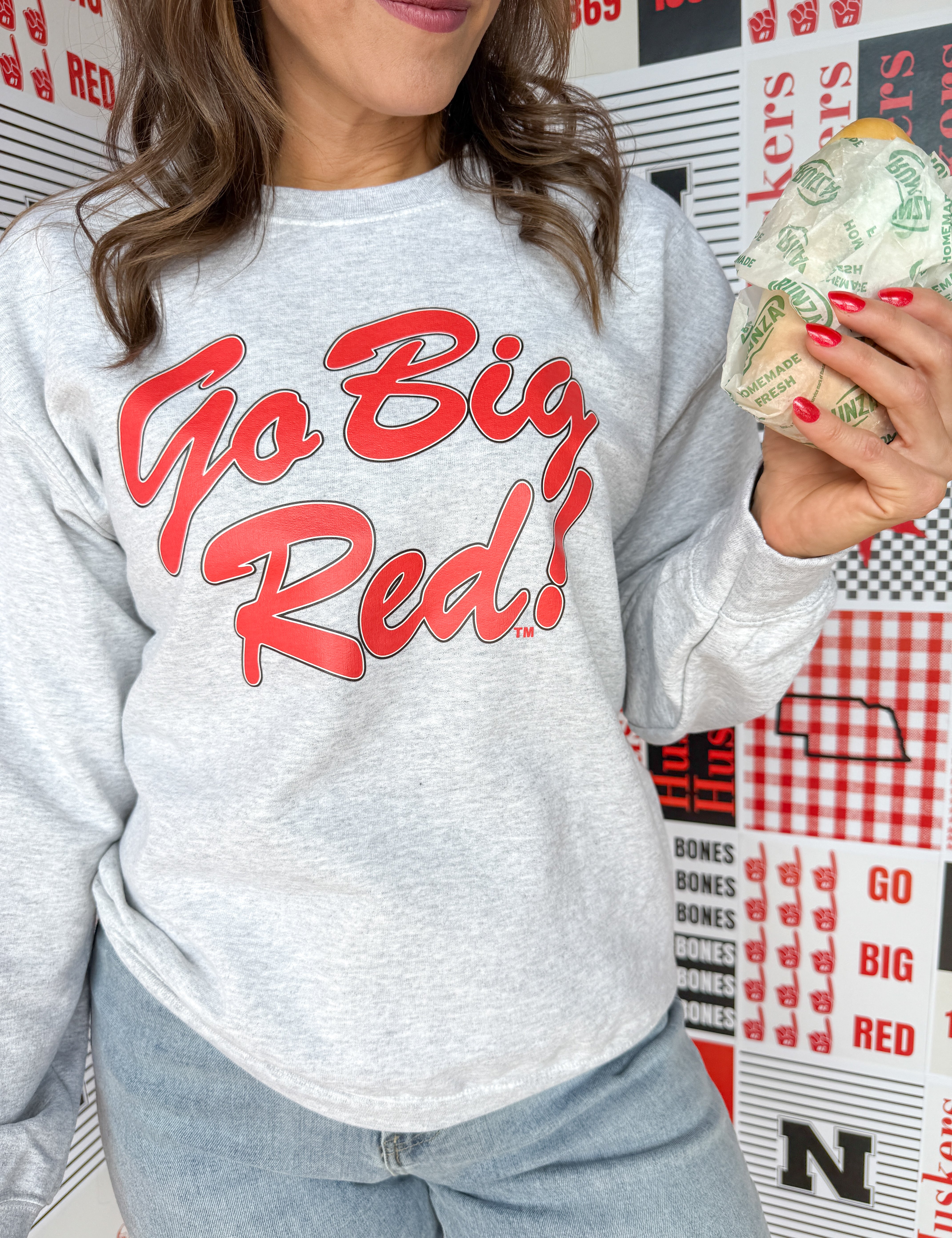 Go Big Red! Crewneck - Ana Patricia Boutique
