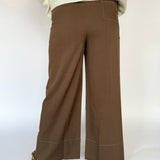 Wide Leg Pants-Brown - Ana Patricia Boutique