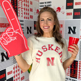 Nebraska Huskers Mega Arch Tee- Off White - Ana Patricia Boutique