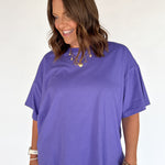 Crewneck Tee- Purple - Ana Patricia Boutique