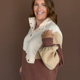 Colorblock Half Snap Sweatshirt