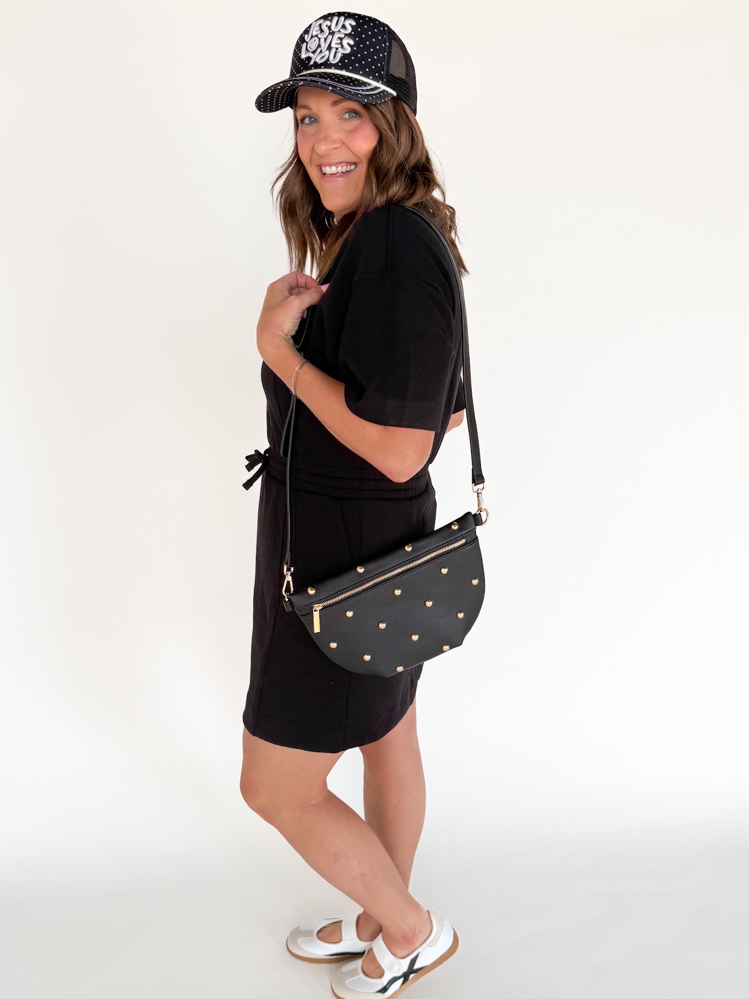 Scuba Short Sleeve Dress- Black - Ana Patricia Boutique