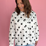 Polka Dot Button Up- Black/Cream - Ana Patricia Boutique