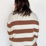Contrasting Stripe Sweater- Camel