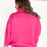 Scuba Half Zip Pullover- Fuchsia
