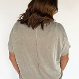 Corded Ribbed Top- Mocha