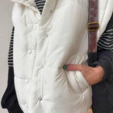 Oversized Puffer Vest- Cream