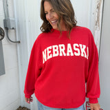 Ribbed Nebraska Pullover- Red