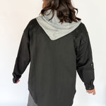 Denim Hoodie Jacket- Black - Ana Patricia Boutique