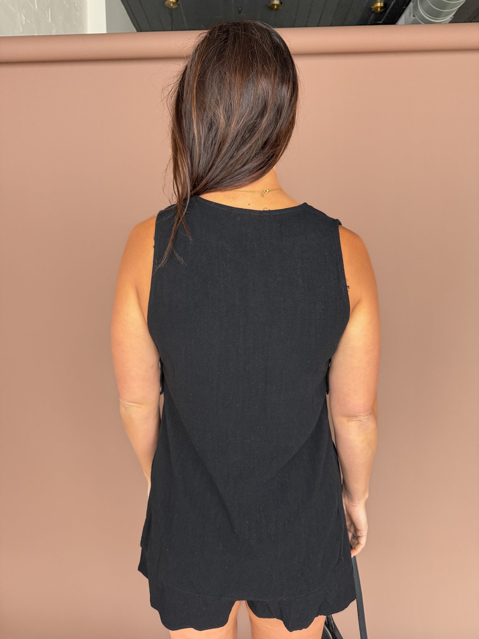 Linen Top & Shorts Set- Black - Ana Patricia Boutique
