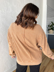 Mineral Wash Thermal Top- Almond