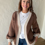 Open Front Sweater Cardigan- Mocha - Ana Patricia Boutique