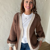 Open Front Sweater Cardigan- Mocha - Ana Patricia Boutique