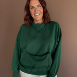 Front Pocket Pullover-Forest Green