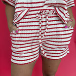 Striped Two-Piece Set- Red - Ana Patricia Boutique