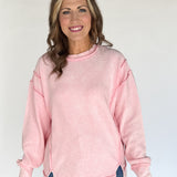 Double Ribbed Pullover- Pink - Ana Patricia Boutique