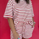 Striped Two-Piece Set- Red - Ana Patricia Boutique