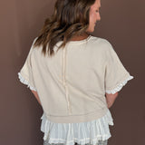 Ruffle Layer Top- Natural