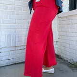 Tummy Control Crop Jeans-Red - Ana Patricia Boutique