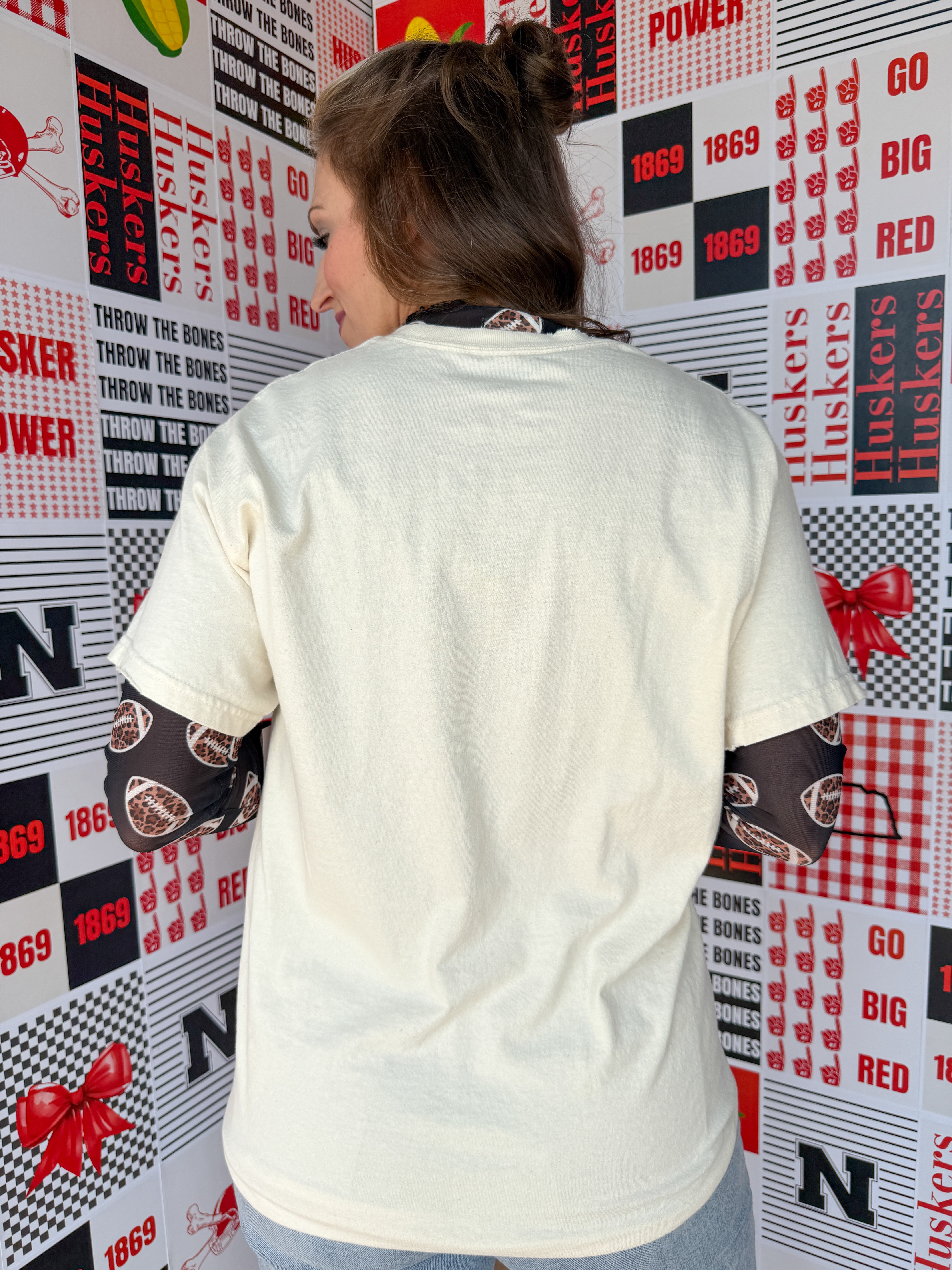 Nebraska Huskers Shot Off Tee- Off White - Ana Patricia Boutique