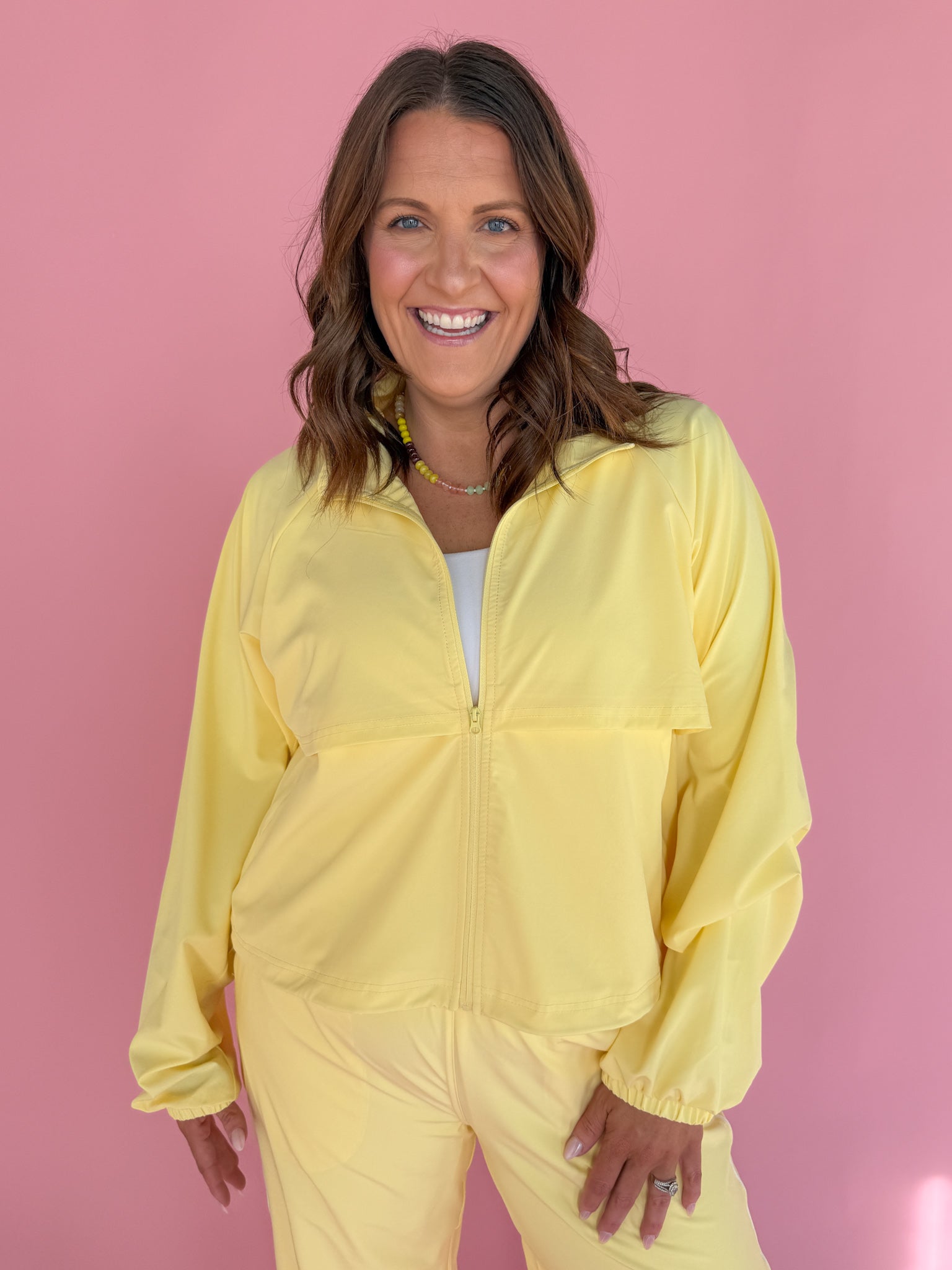 Windbreaker Active Jacket- Yellow - Ana Patricia Boutique
