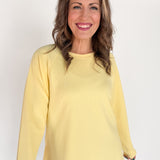Luxe Ribbed Raglan Top-Yellow