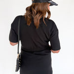 Scuba Short Sleeve Dress- Black - Ana Patricia Boutique
