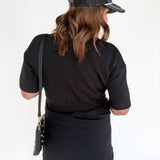 Scuba Short Sleeve Dress- Black - Ana Patricia Boutique
