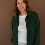 Peplum Windbreaker Jacket- Green