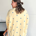 Polka Dot French Terry Top- Yellow/Blue - Ana Patricia Boutique