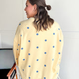 Polka Dot French Terry Top- Yellow/Blue - Ana Patricia Boutique