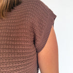 Button Down Cardigan Top- Brown - Ana Patricia Boutique