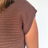 Button Down Cardigan Top- Brown - Ana Patricia Boutique