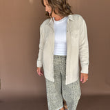 Snap Oversized Jacket- Taupe