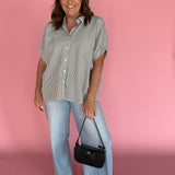 Striped Dolman Sleeve Top- Black - Ana Patricia Boutique