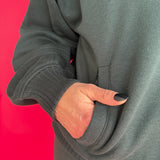 Fleece Terry Quarter Zip-Dk. Green