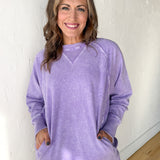 Mineral Wash Pullover- Violet