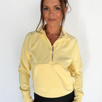 Luxe Ribbed 3/4 Zip-Yellow - Ana Patricia Boutique