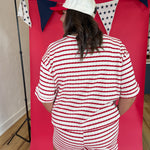 Striped Two-Piece Set- Red - Ana Patricia Boutique