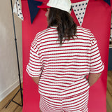 Striped Two-Piece Set- Red - Ana Patricia Boutique