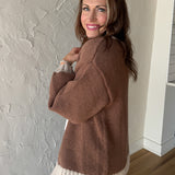 Open Front Sweater Cardigan- Mocha - Ana Patricia Boutique