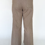 Striped Wide Leg Pants- Brown