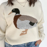 Mallard Duck Knit Sweater- Ivory