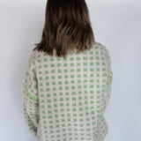 Checkered Fleece Jacket- Lime