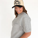 Crew Neck Short Sleeve Top- Heather Grey - Ana Patricia Boutique