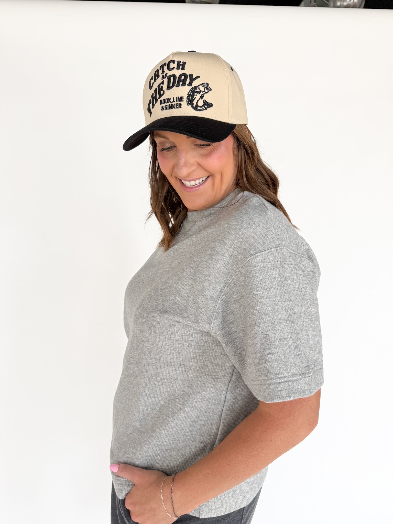 Crew Neck Short Sleeve Top- Heather Grey - Ana Patricia Boutique