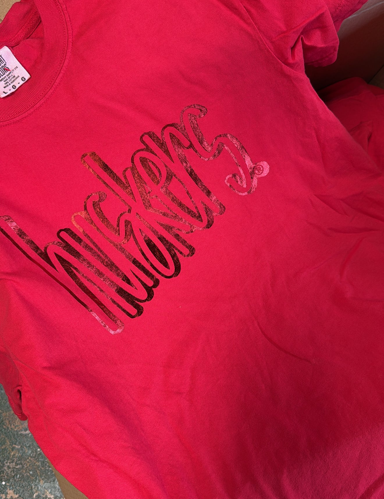 Huskers Metallic Tee- Red - Ana Patricia Boutique